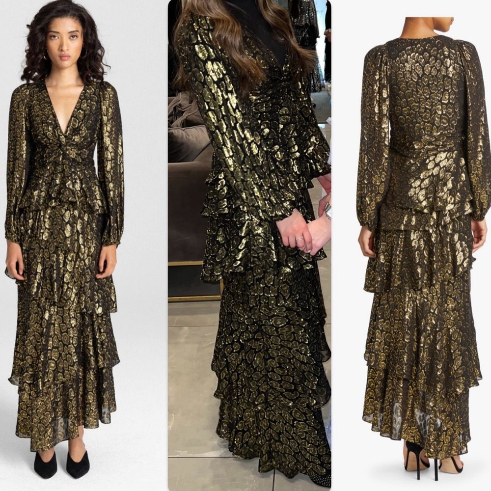 A.L.C metallic gold and black 2 piece gown